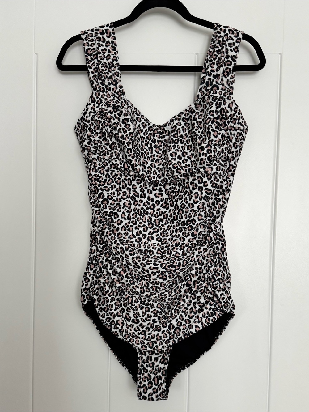 Albion Fit Black & White Leopard-Print One-Piece